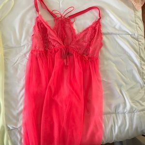 Neon orange lingerie